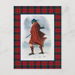 Clan MacNaughton Vintag Illustration Tartan Frame Postkarte