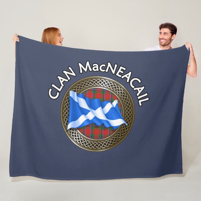 Clan MacNeacail Tartan Knot & Flag Fleecedecke (Beispiel)