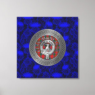 Clan MacNeacail Wappen & Tartan Knot on Thistle Leinwanddruck