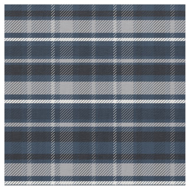 Clan Macneil Blue Scottish Tartan Karos Muster Stoff (Nahaufnahme)