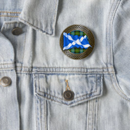 Clan MacNeil Tartan Knot & Flag Button