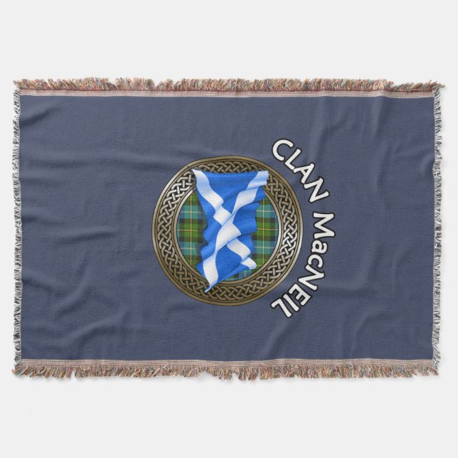 Clan MacNeil Tartan Knot & Flag Decke (Vorderseite)