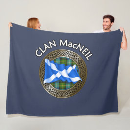 Clan MacNeil Tartan Knot & Flag Fleecedecke