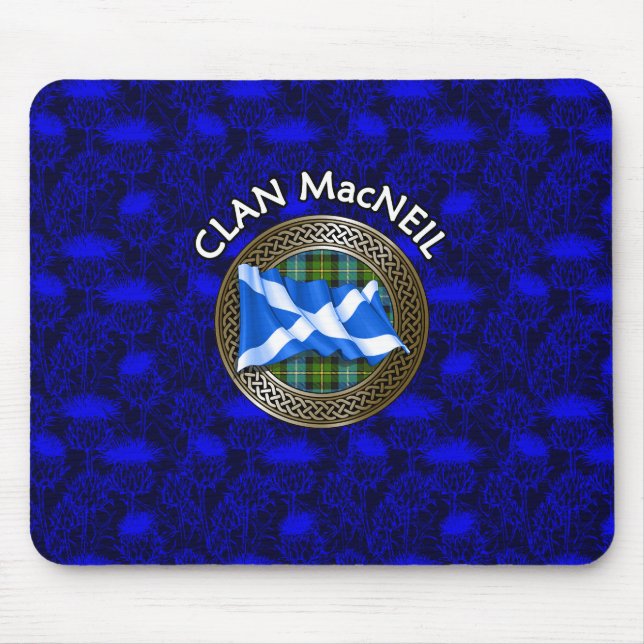 Clan MacNeil Tartan Knot & Flag Mousepad (Vorne)