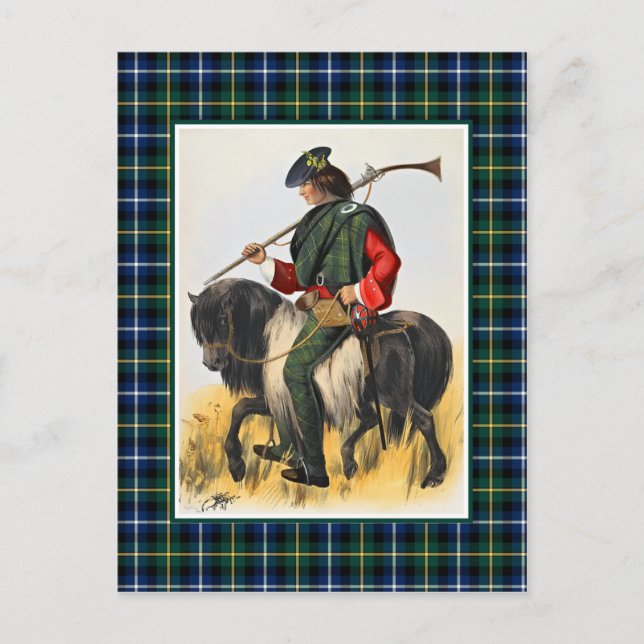 Clan MacNeil Vintag Illustration Tartan Frame Postkarte (Vorderseite)