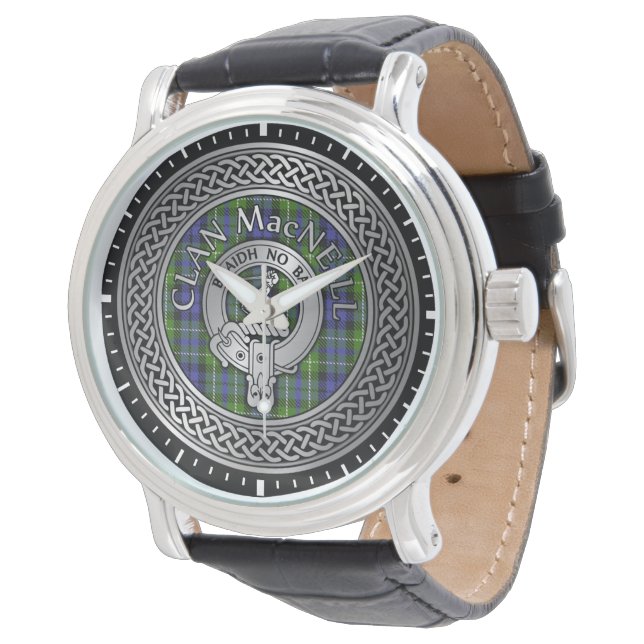 Clan MacNeill von Gigha Tartan Cufflinks Armbanduhr (Schrägansicht)