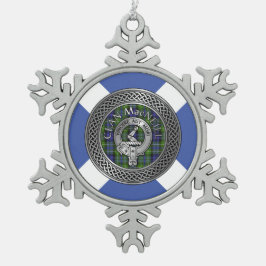 Clan MacNeill von Gigha Wappen & Tartan Schneeflocken Zinn-Ornament