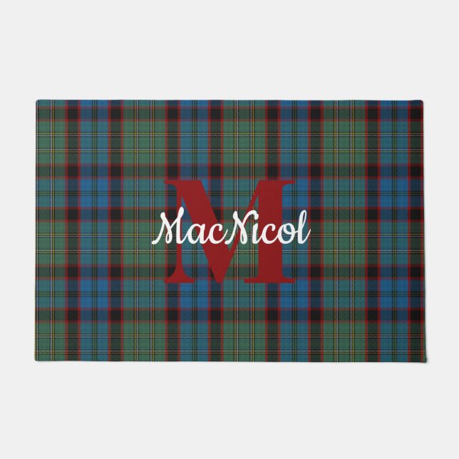 Clan MacNicol Kariert Mit Monogramm Doormat Fußmatte (Vorderseite)
