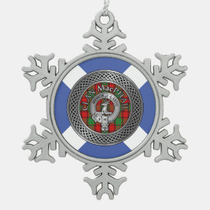 Clan MacPhail Wappen & Tartan Knot Schneeflocken Zinn-Ornament