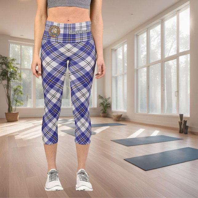 Clan MacPherson Blue Dress Tartan Capri Leggings (Von Creator hochgeladen)