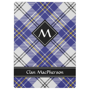 Clan MacPherson Blue Dress Tartan Clipboard Klemmbrett
