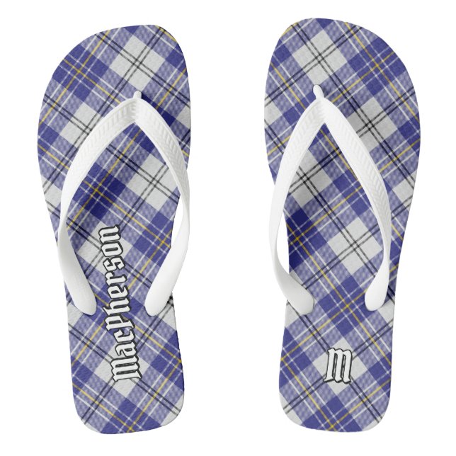 Clan MacPherson Blue Dress Tartan Flip Flops (Fußbett)
