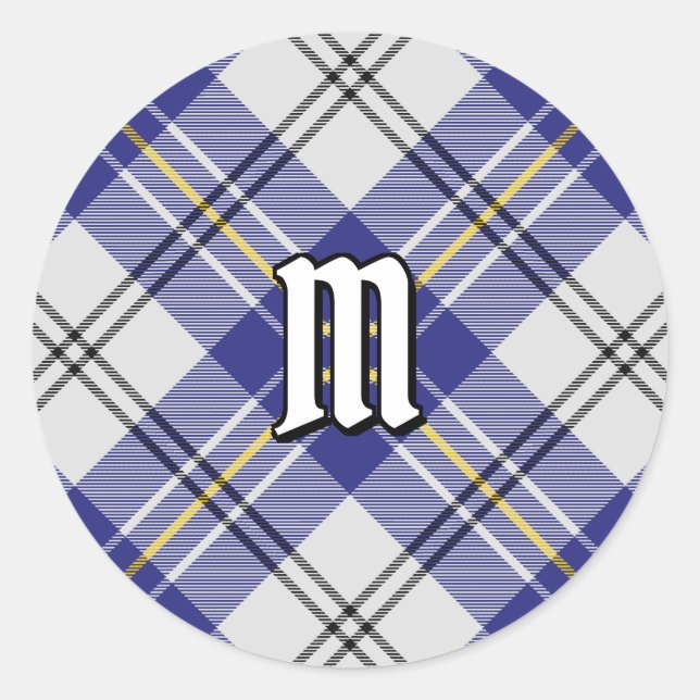 Clan MacPherson Blue Dress Tartan Runder Aufkleber (Vorderseite)