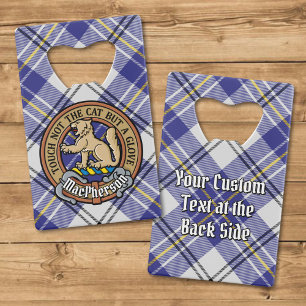 Clan MacPherson Crest sur la robe bleue Tartan