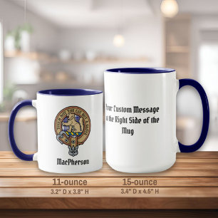 Clan MacPherson Crest sur la robe bleue Tartan Mug