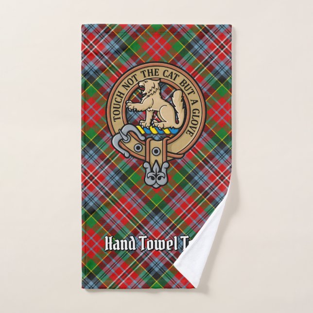 Clan MacPherson Crest sur Tartan (Serviette à main)