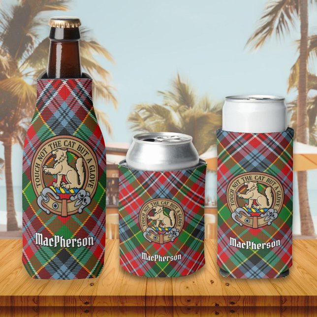 Clan MacPherson Crest sur Tartan Bottle Glacière (Créateur téléchargé)