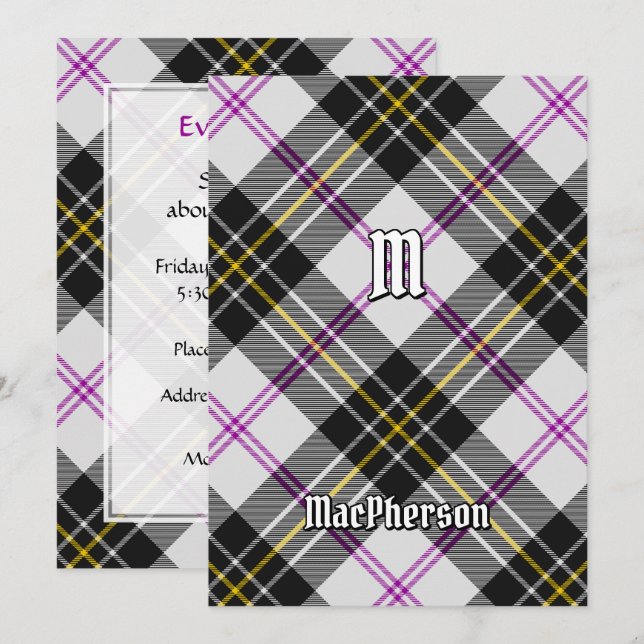 Clan MacPherson Dress Tartan Einladung (Vorne/Hinten)