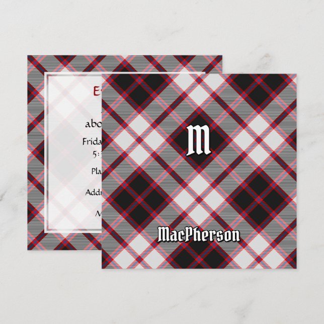Clan MacPherson Hunting Tartan Einladung (Vorne/Hinten)