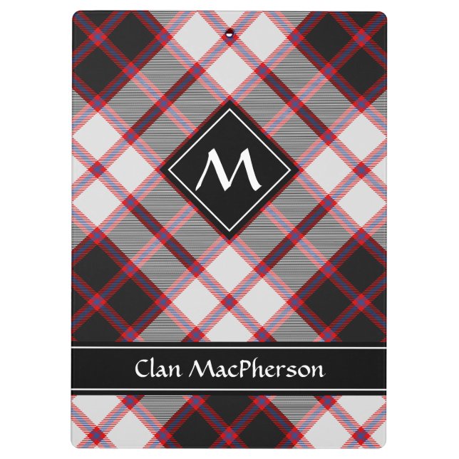 Clan MacPherson Jagd Tartan Clipboard Klemmbrett (Rückseite)