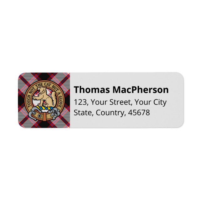 Clan MacPherson Jagd Tartan Label (Vorne)