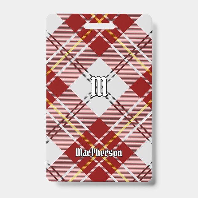 Clan MacPherson Red Dress Tartan Abzeichen Ausweis (Front)