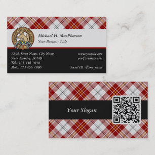 Clan MacPherson Red Dress Tartan Business Card Visitenkarte