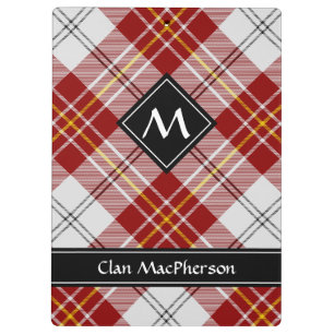 Clan MacPherson Red Dress Tartan Clipboard Klemmbrett