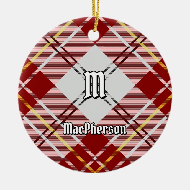 Clan MacPherson Red Dress Tartan Keramik Ornament (Vorne)