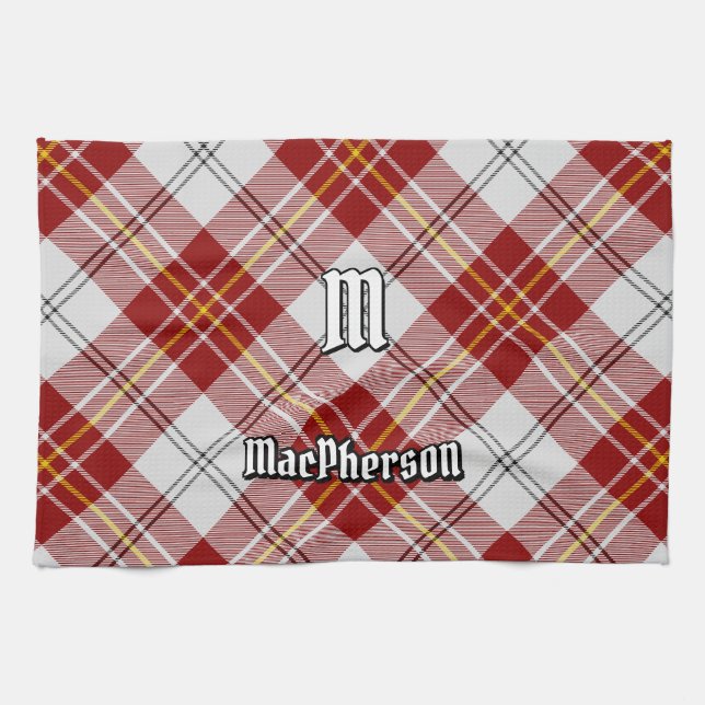 Clan MacPherson Red Dress Tartan Kitchen Handtuch (Horizontal)