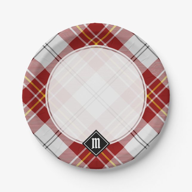 Clan MacPherson Red Dress Tartan Paper Tellers Pappteller (Vorderseite)