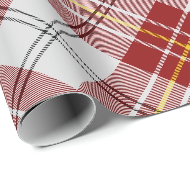 Clan MacPherson Red Dress Tartan Wrapping Paper Geschenkpapier (Rolleneckpunkt)