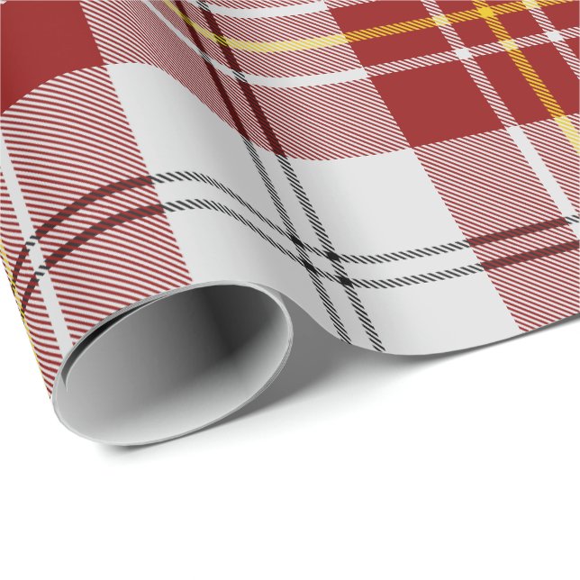 Clan MacPherson Red Dress Tartan Wrapping Paper Geschenkpapier (Rolleneckpunkt)