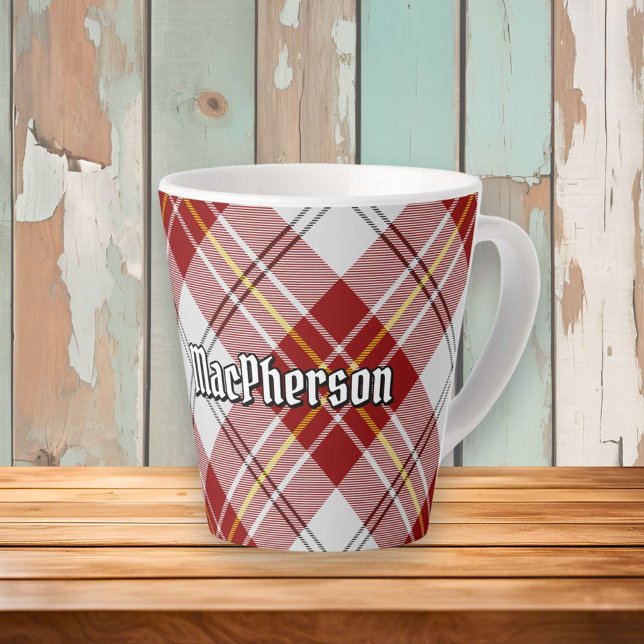 Clan MacPherson Robe Rouge Tartan Latte Mug (Créateur téléchargé)