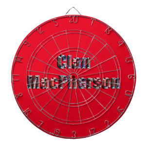 Clan Macpherson Tartan Name, Dartboard mit Dartboa Dartscheibe