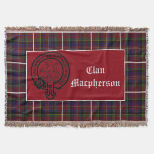 Clan Macpherson Wappen Abzeichen und Tartan Decke