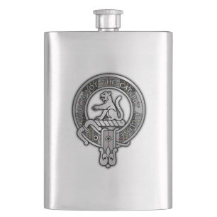 Clan MacPherson Wappen & Tartan Flask Flachmann