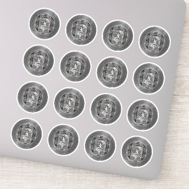 Clan MacPherson Wappen & Tartan Knot Aufkleber (Detail)