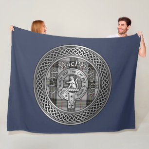 Clan MacPherson Wappen & Tartan Knot Fleecedecke