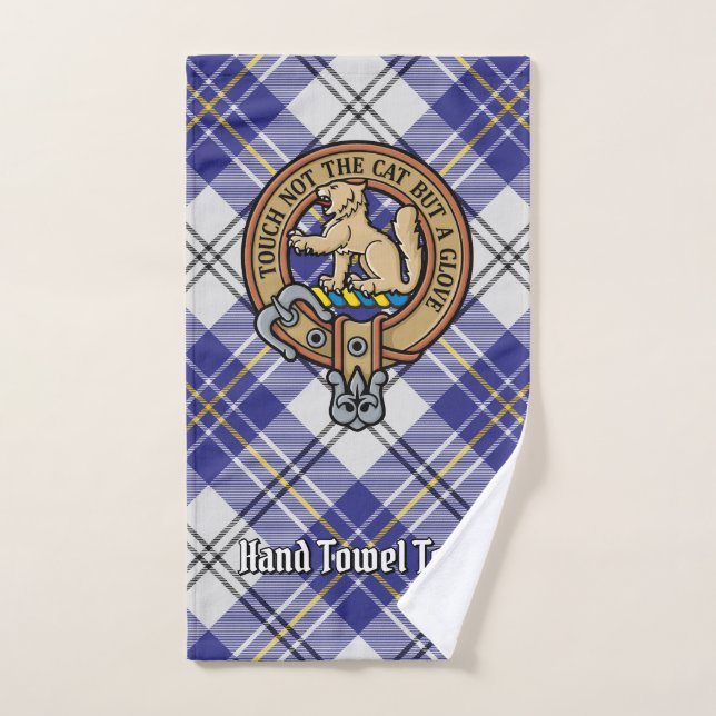 Clan MacPherson Wappen über Blue Dress Tartan Badhandtuch Set (Handtuch)
