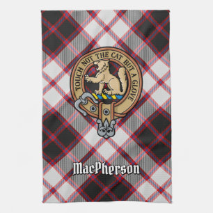 Clan MacPherson Wappen über die Jagd auf Tartan Geschirrtuch