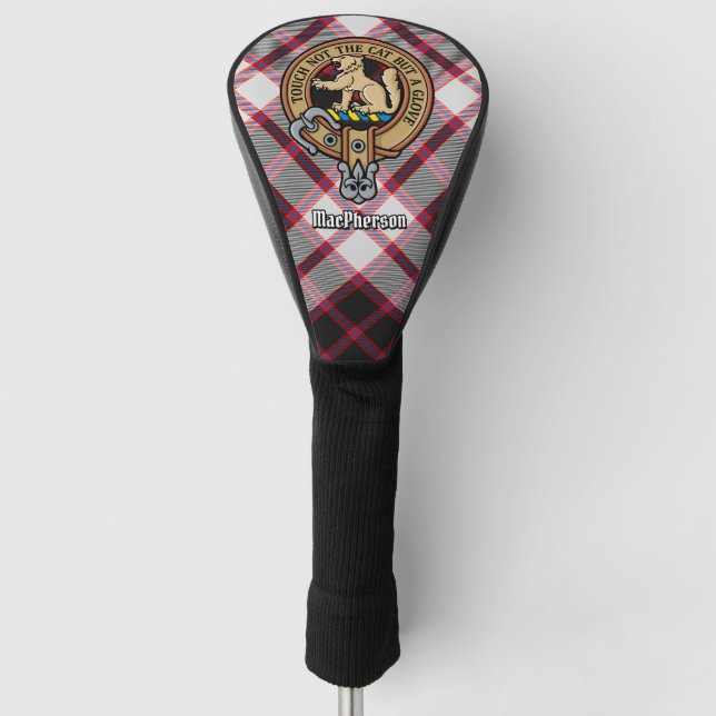 Clan MacPherson Wappen über die Jagd auf Tartan Golf Headcover (Vorderseite)