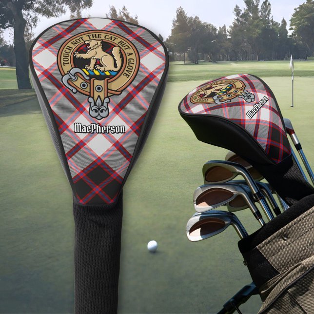 Clan MacPherson Wappen über die Jagd auf Tartan Golf Headcover (Von Creator hochgeladen)