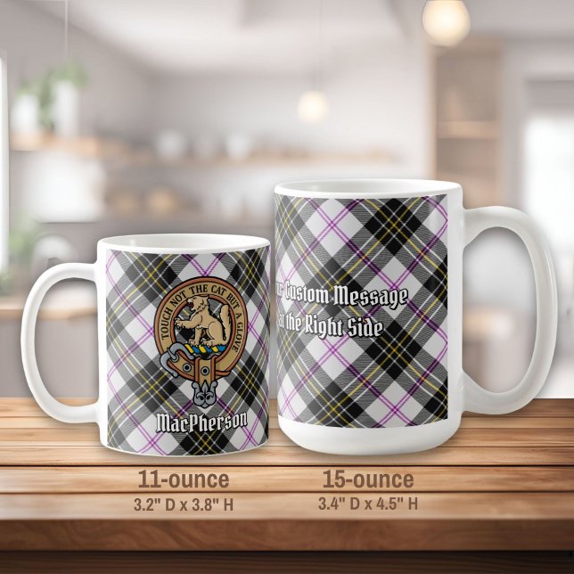Clan MacPherson Wappen über Dress Tartan Kaffeetasse (Von Creator hochgeladen)