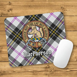 Clan MacPherson Wappen über Dress Tartan Mousepad