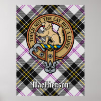 Clan MacPherson Wappen über Dress Tartan