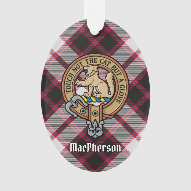 Clan MacPherson Wappen über Jagd Tartan Ornament (Vorderseite)