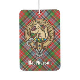 Clan MacPherson Wappen über Tartan Air Freshener Autolufterfrischer