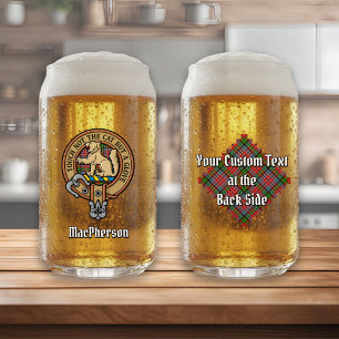 Clan MacPherson Wappen über Tartan Dosenglas