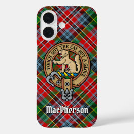 Clan MacPherson Wappen über Tartan iPhone Case
